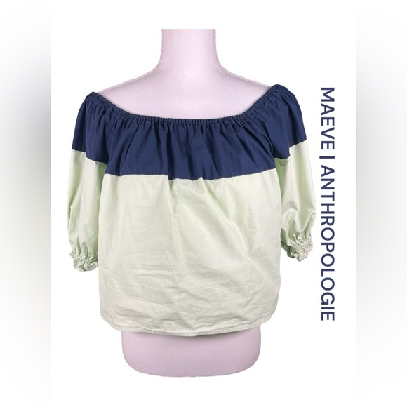 Anthropologie | Maeve | Splitshade Off-The-Shoulder Blouse - Picture 3 of 9